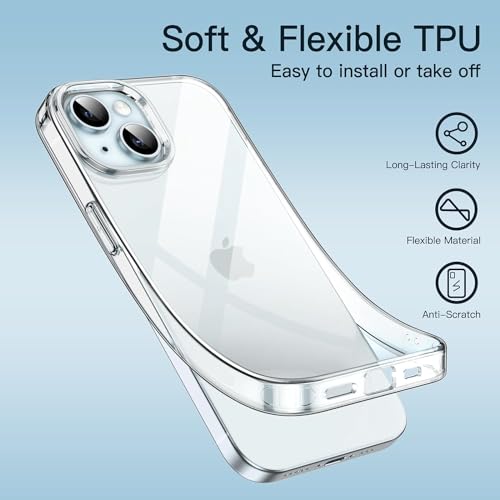 Image of ExpressB Back Cover for iPhone 15 Plus | Minimal Protect | Ultra Thin Anti Scratch Matte Finish Case for iPhone 15 Plus (Clear Soft TPU)