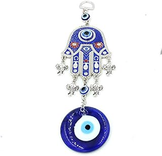 Peili Turkish Blue Evil Eye Hamsa Hand Car Wall Hanging Decoration Ornament (Blue04)