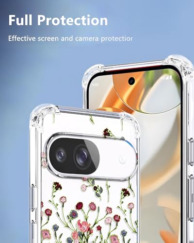 Coque Pixel 9 antichoc évite les rayures lot de 2 protections souples fleurs