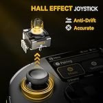 ManbaOne Interactive Screen Wireless Gaming Controller for PC/Switch/Switch 2/iOS/Android,Hall Effect Stick & Trigger,RGB Lighting,Remappable Buttons,1800mAh with Charging Dock (Black) - Image 3