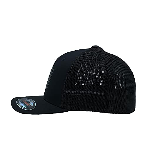 The Pride American Flag Flexfit Hat Military Premium 3D Patch Baseball Cap Handmade In Usa With Imported Goods (6511-Black-Matte) #TOP3