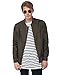 Classic Basic Style Zip Up Long Sleeves Bomber Jacket Olive M