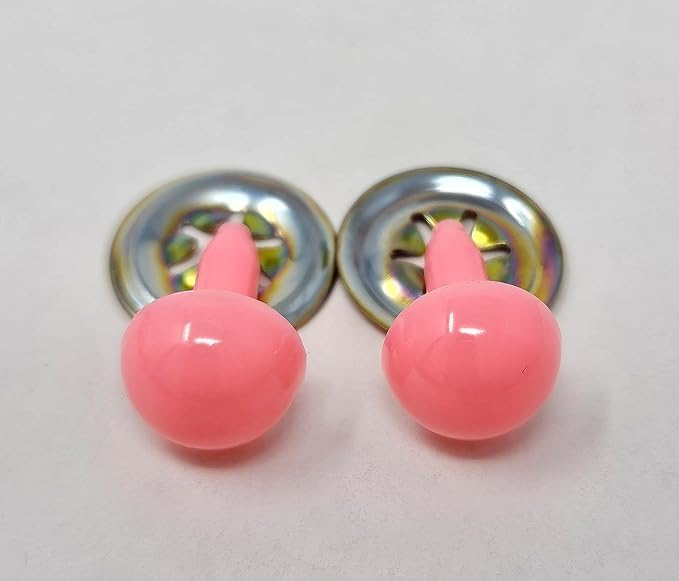 Generic 10mm Half Round Plastic Safety Eyes or Noses for Craft Amigurumi Dolls or Puppets (Bulk Pack of 144) (Pink), HDRE-10-Bulk