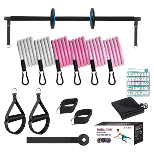Barra para bandas de resistencia evita dolores musculares con fitness diario y pilates 7