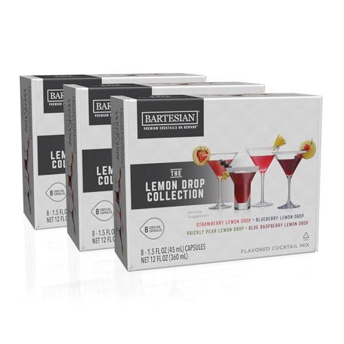 Bartesian 24-Pack Lemon Drop Variety Pack Capsules for Cocktail Machine – Home Bar Mixology Cocktails Mix Pod Capsule Set To Use With the Bartesian Cocktail Drink Maker Machine