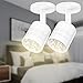 W-LITE 5W Mini LED Wall Mount Spotlight,Picture Accent Lights, Adjustable Display Ceiling Light for Background Wall,Art work,ceiling,Jewellery Showcase,4000K,Not Battery Powered (2 Packs White)