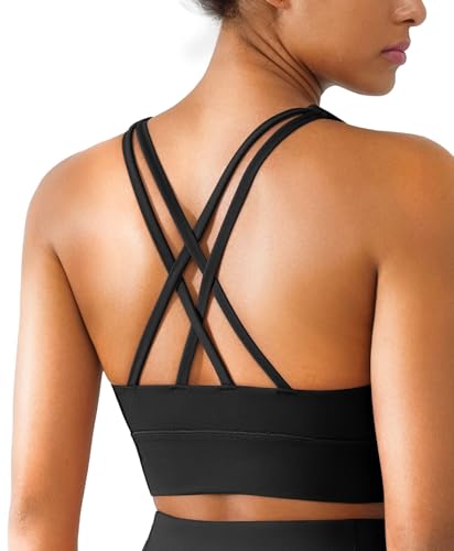 Image of BRXL High Support Padded Sports Bra for Women Buttery Soft Criss Cross Back Strappy Workout Athletic Running Gym Bra