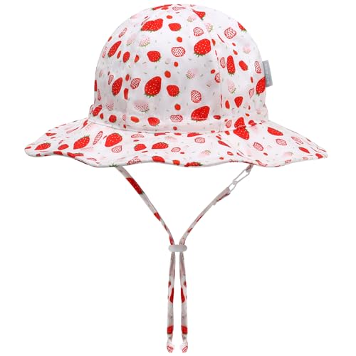 UPF 50+ Baby Bucket Hat - Wide Brim Sun Protection Beach Cap for Girls - Cute & Adjustable Toddler Hat2