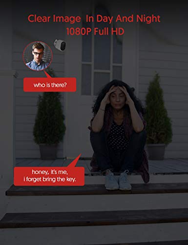 Victure Home Security Camera System, Wireless Outdoor Camera, AI Face Recognition, IP65 Waterproof, Rechargeable Battery, 1080P Night Vision, 2-Way Audio(Pack of 2)