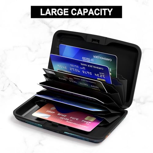 Image of Credit Card Holder, Mini Aluminum Card Wallet RFID Blocking Slim Metal Hard Card Case for Women Men, Pretty Cat