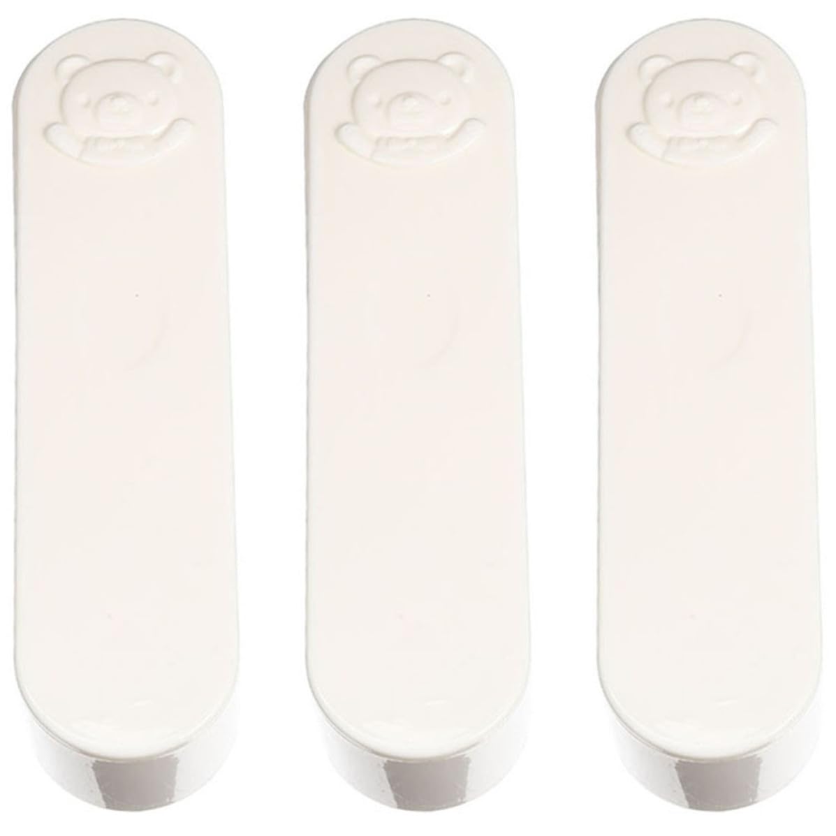 3pcs Bear Cotton Swab Storage Box White Pp Case for Counter Spaces