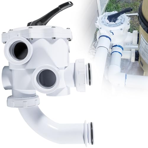 E-cowlboy 261152 2-Inch Threaded Multiport Valve for FNS FNS Plus Nautilus Plus Pool and Spa D.E. Filters Side Mount Rebuild Kit 7.5 Centerline SM2-PP2 SM-20-2 Upgraded White