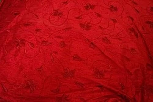 Soies dupioni rouge 44" pour structurer des vêtements volumineux