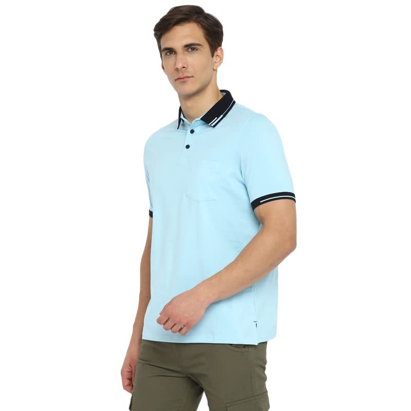 Image of Turtle Men Cotton Stretch White Plain Polo Neck Half Sleeve Casual T-Shirt