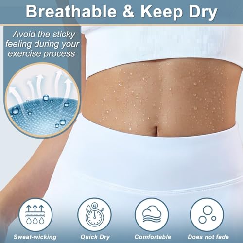 Tmeefee Double Ruffle Tennis Skirts for Women Golf Skort with 2 Pockets Shorts Underneath High Waisted Lightweight Quick Dry Skirts Athletic Gym Yoga Workout Running Workout Casual Pickleball White — view 3
