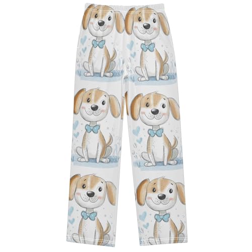 Boy's Pants Cute Cartoon Corgi Jogger Pants Elastic Waist Long Bottoms Trousers with Pockets 6-14 Years