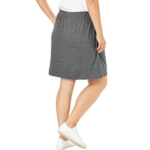 Woman Within Women's Plus Size Stretch Cotton Skort - 3X, Pine Green #TOP5