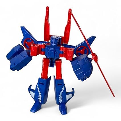 Image of Bazinga Transcops - Converting Robots Action Figure Toys | Set of 2 | Robot to Car & Car to Robot Action Figures | Yellow & Blue Combat Vehicle Toys | DIY Toy for Boys for Ages 3 +