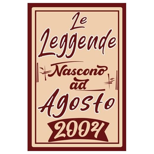 Le Leggende Nascono Ad Agosto 2004: Idea Regalo di compleanno 19 anni originale per ragazze e ragazzi / Quaderno a righe"