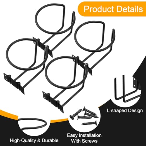 8 portavasos de acero inoxidable negro para pared miniatura 3