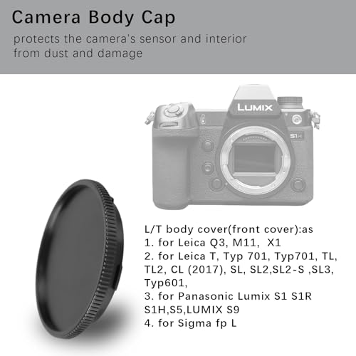 Tapa trasera para lente y tapa para cuerpo de cámara LT, compatible con cámaras SL2, SL(Typ 601), TL, T, CL, S1, S1R, S1H, S5 y lentes L-mount como 14-24mm f/2.8, 35mm f/1.2 miniatura 3