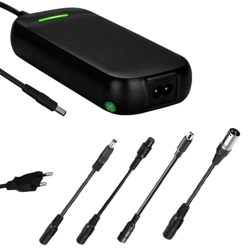 Xietongpo Chargeur Trotinette Electrique 54.6V 2A, Universel Chargeur Hoverboard avec 4 Connecteurs, 48V Chargeur Batterie de pour Velo Xiaomi M365 Ninebot...