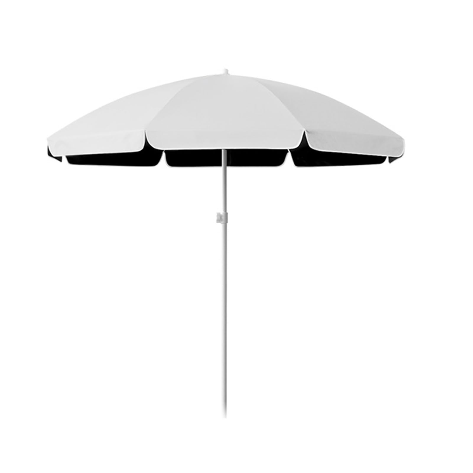 Ombrellone da spiaggia bianco per esterni, ombrellone rotondo portatile con telo impermeabile a 2 livelli, protezione solare 50+ per patio, terrazzo e tavolo.