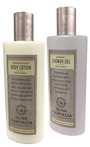 Baronessa Cali Oliva Farmacia Ginger Bergamot Shower Gel and Body Lotion Set 8.5 Fluid Ounces