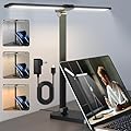 Bright LED Desk Lamp for Home Office, Dual Swing Arm Eye-Caring Architect Desk Light Adjustable Foldable Task Lamp 5 Lighting Modes, Dimmable Desktop Lamp for Work Study