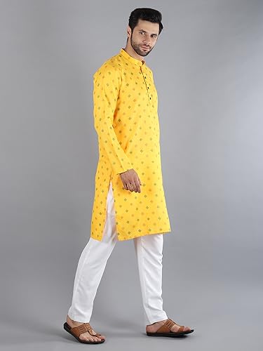 Image of Uri and MacKenzie Mens Cotton Woven Casual Kurta Pajama set