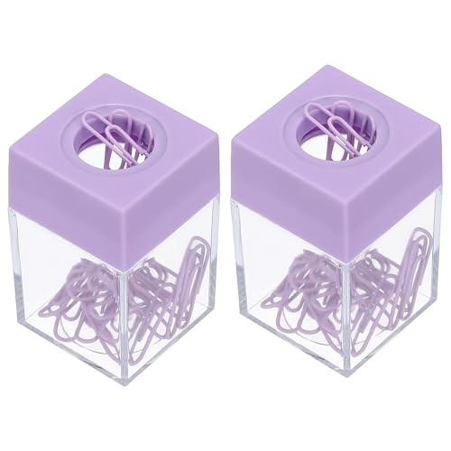 Boîte à trombones aimantée PATIKIL violette pour éviter le désordre sur le bureau