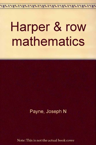 Harper & row mathematics B00072ELMY Book Cover