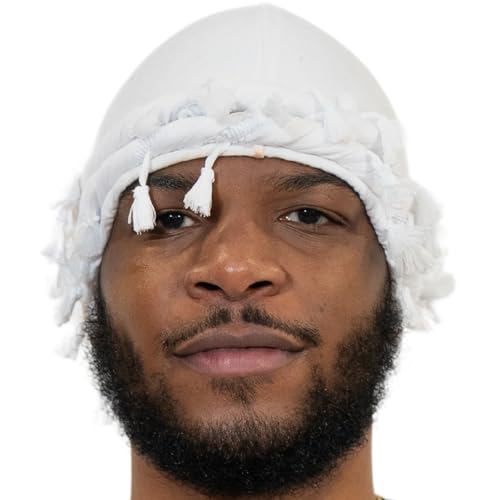 Image of Superior Halo Turban Silk Satin Lined Head Wrap, Pre-Tied Tassel Turban for Men & Women, Turban Durag Wave Cap (White)