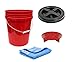 Produktbild Autowäsche 5 Gallonen Wascheimer 20L RD +opt. Gamma Seal Deckel +opt. Grit Guard (Rot, Schwarz)
