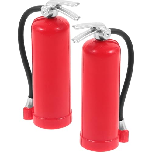 Milisten 2 Piezas Extintor de Incendios Mini de Hierro Decoración para Casas Miniatura Accesorios Duraderos para Maquetas para DIY y Fotografía