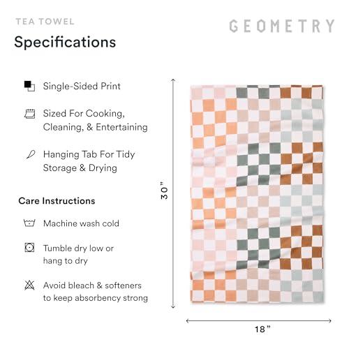 GEOMETRY Kitchen Tea Towels - Quick Dry Microfiber Dish Towels for Kitchen Checkmate CA, 18" x 30" 2-Pack - image 6