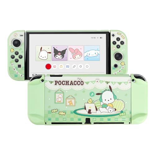Kuitmor Funda protectora para Switch OLED, funda protectora delgada desmontable Kawaii, carcasa protectora de policarbonato duro compatible con consola Switch OLED