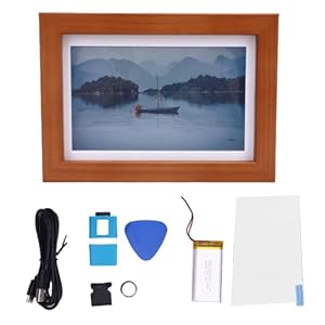 Jenngaoo E6 E-Papier Digitaler Bilderrahmen Holz