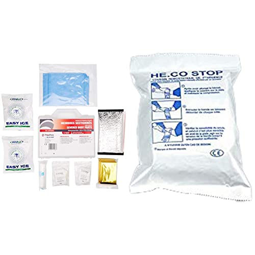 Prodhex Trousse de Secours Membre Sectionné Main/Doigt & MEDISTOP He Co Stop Coussin Hémostatique Blanc Cover