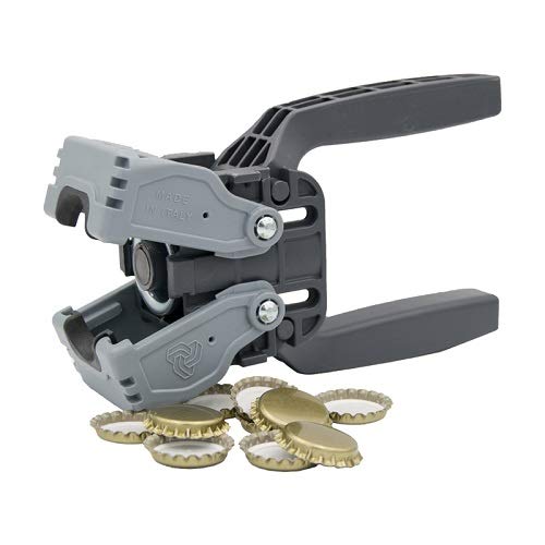 VIRSUS 1 TAPADORA DE CÁPSULAS MANUAL CON 2 PALANCAS KELLY PARA TAPONES DE CORONA DE 26 MM DE DIÁMETRO, PARA BOTELLAS DE VINO, CERVEZA FERRARI + 100 TAPONES DE CORONA DE 26 MM DE DIÁMETRO.
