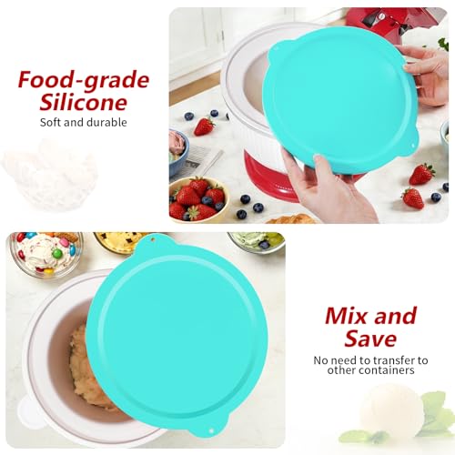 Image of Silicone Cover Compatible with 2QT Ice Cream Mixing Bowl, Silicone Lid for Kitchenaid Freezer Bowl Accessory, Dishwasher Freezer Safe