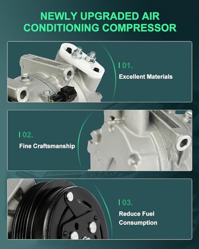 Image of SCITOO AC Compressor fit for INFINITI for QX4 3.5L 2001-2003 | Fast Cooling, Ultra Low Noise (≤72 dB)Air Conditioner Compressor with Clutch, Easy Installation, 926004W000 926004W00A