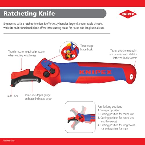 Knipex 16 50 145 Ratcheting Knife