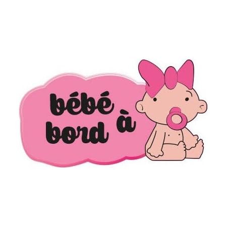 Amazon Fr Autocollant Bebe A Bord Fille Sticker Adhesif Taille 8 Cm