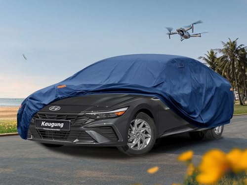 Image of Kaugung Heavy Duty Car Cover Custom Fit Hyundai Elantra (2012-2024), Waterproof All Weather Resistant Outdoor Sun Rain Dust Snow Protection with Anti-Theft Lock. (USA Warehouse, Within 3-7 Days)
