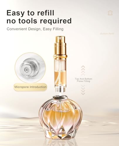 AsaNana Perfume Atomiser, Refillable & Travel Size Perfume Bottle, Leaking Proof,Bottom Pump without Funnel, Luxurious Small women and men, 5ml (BLK-Black) - Image 5