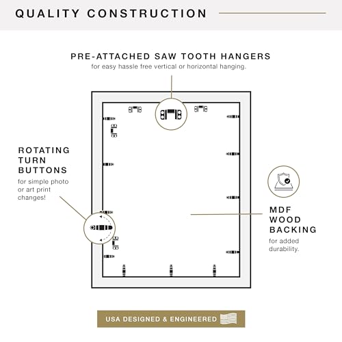 Image of MCS Everline Poster Frame, 17x23 Matted to 13x19, Black | Matted Poster Frame For Photos & Art Prints, 17x23 Inch Outer, 13x19 Inch Picture Window, Black Finish, 1-Pack