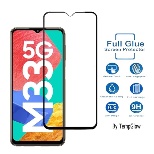 Image of Screen Protector for Samsung Galaxy M33 5G (Black) Tempered Glass Edge-to-Edge 6D Screen Guard With Installation Kit