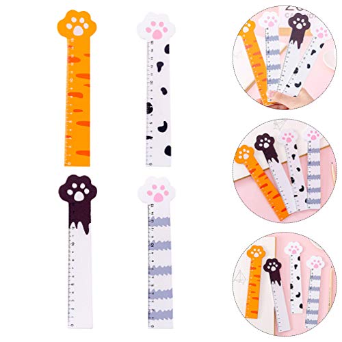 Wood Ruler 8Pcs Cute Animals Bookmarks Ruler With Cat Claw Wooden Cartoon Cat Rulers Teacher Prizes Book Markers Jungle Animal Party Favors Gift Vintage Stationary #TOP7