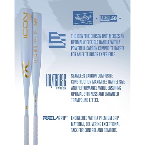 ICON THE Chosen ONE -3 BBCOR Baseball BAT by Rawlings - Used condition - Image 3